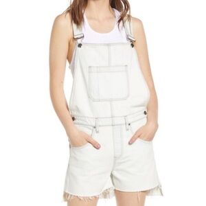 Hudson Jeans Sloane Denim Shortall Shorts White